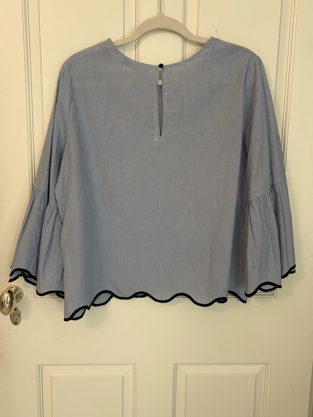 Zara Basic Blue Striped Top - Picture 3 of 5